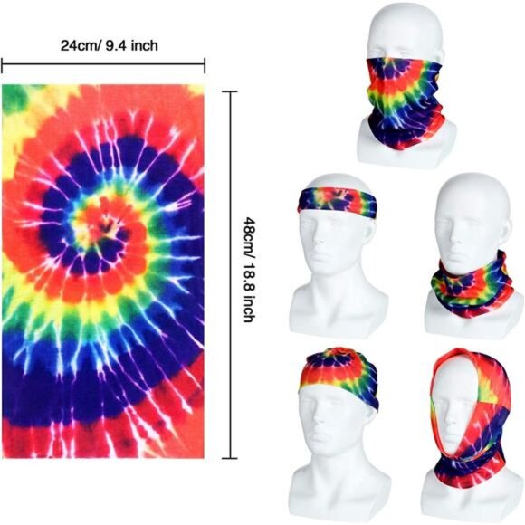 Hippie Costume Set, Hippie Sunglasses, Peace Sign Necklace and Tie Dye - Picture 2 of 7